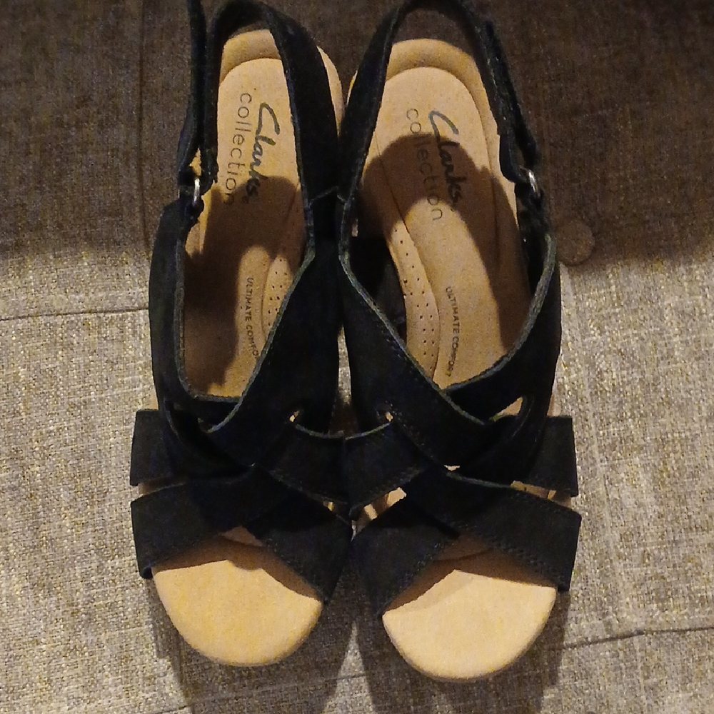 Clarks Adjustable Wedge With Velcro Strap